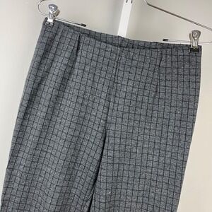 J. Jill Pull On Pants Womens S Ponte Knit Slim Leg Gray Black Plaid Check Preppy